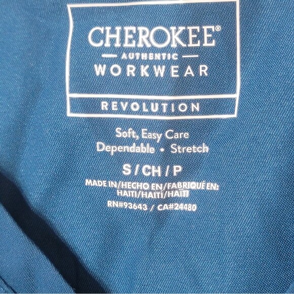 Nurse Medical Vet Dental Tech Scrub Top Cherokee Workwear Small - Picture 4 of 7